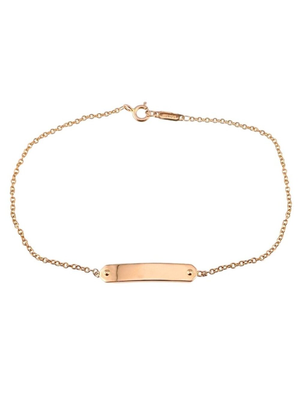 Tiffany & Co ID Plate Bracelet 20 18K Pink Gold